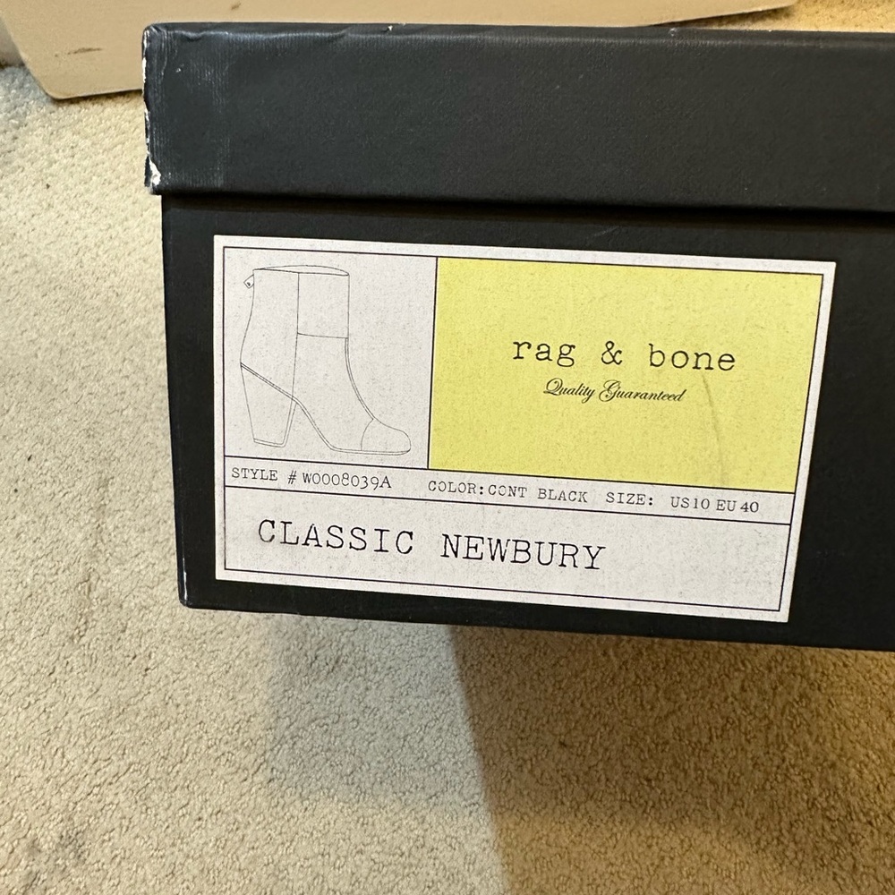 Rag and Bone women’s black leather zip Newbury boot size 10 - Picture 5 of 6